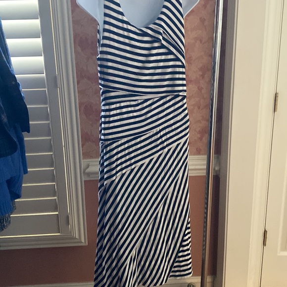 Soft Surroundings Striped Tiered Dress, Black/White, Medium - Picture 2 of 5